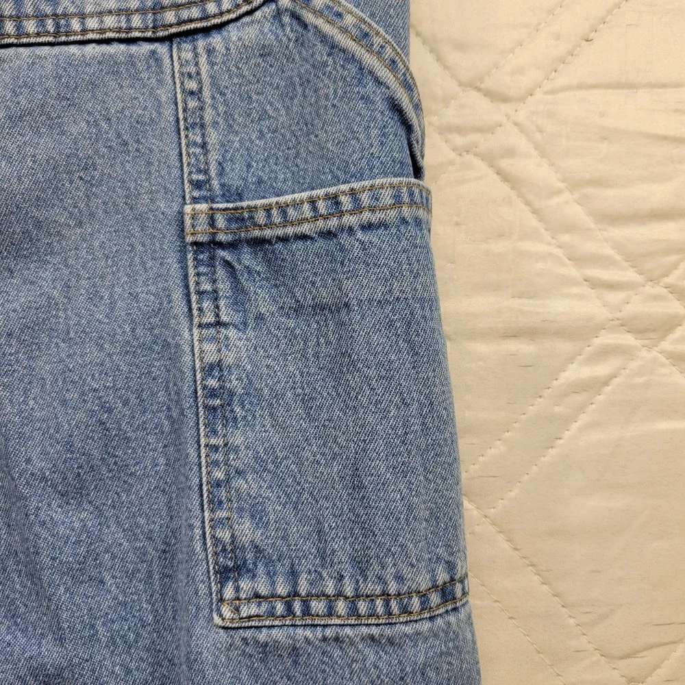 Carhartt pleated stained carpenter blue jeans size 35X30